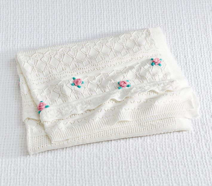 LoveShackFancy Pointelle Sweater Baby Blanket Pottery Barn Kids