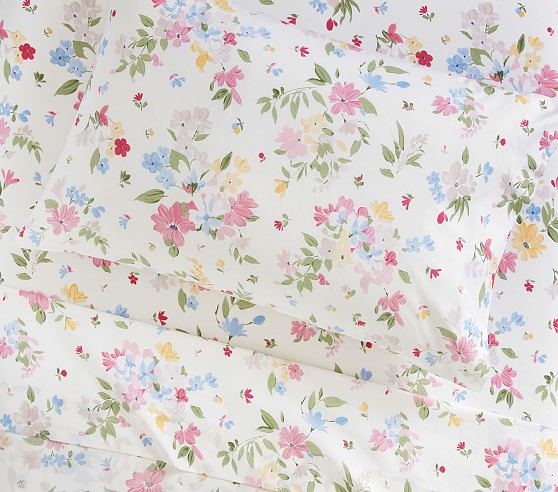 Laney Floral Organic Sheet Set & Pillowcases | Pottery Barn Kids