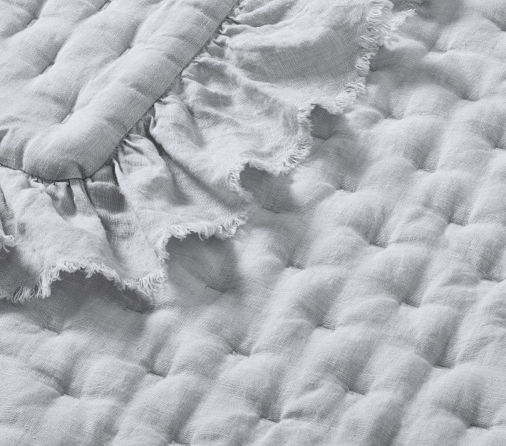 Ruffle European Linen Baby Quilt Pottery Barn Kids