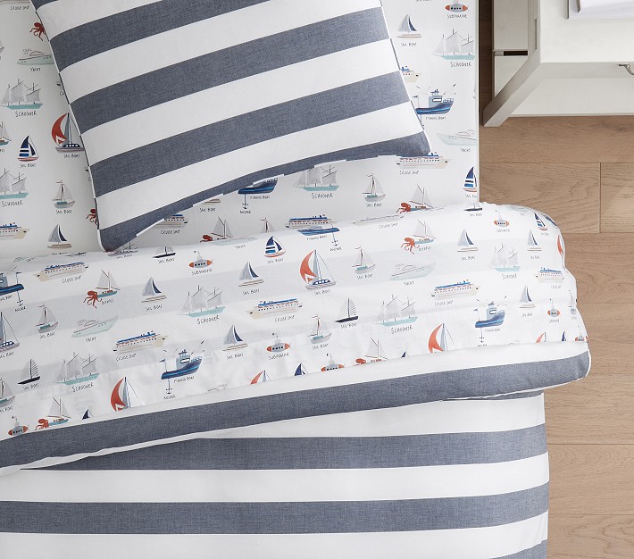 Sailboat Organic Sheet Set | Pottery Barn Kids