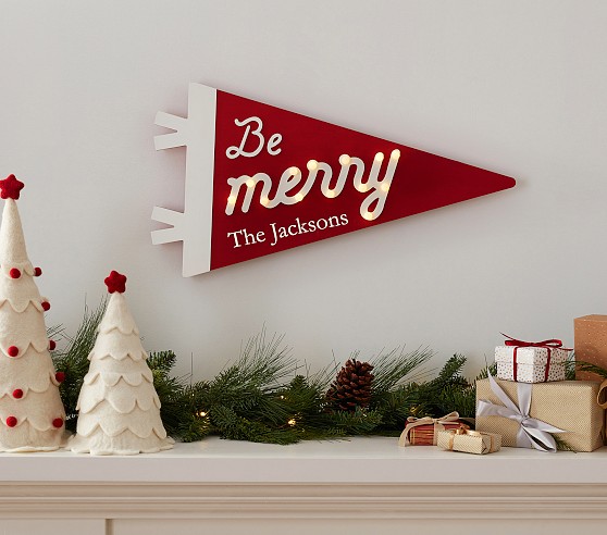 light up wooden christmas sign