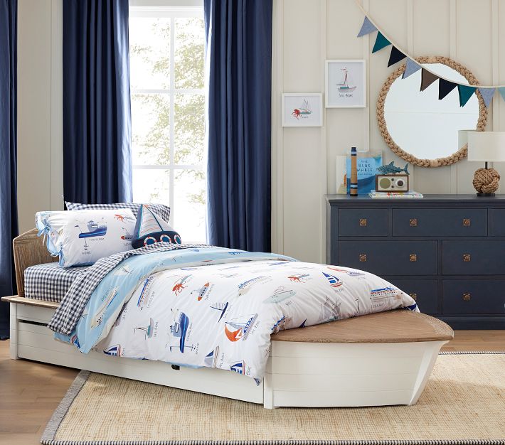 Sailboat Organic Reversible Duvet & Shams | Pottery Barn Kids