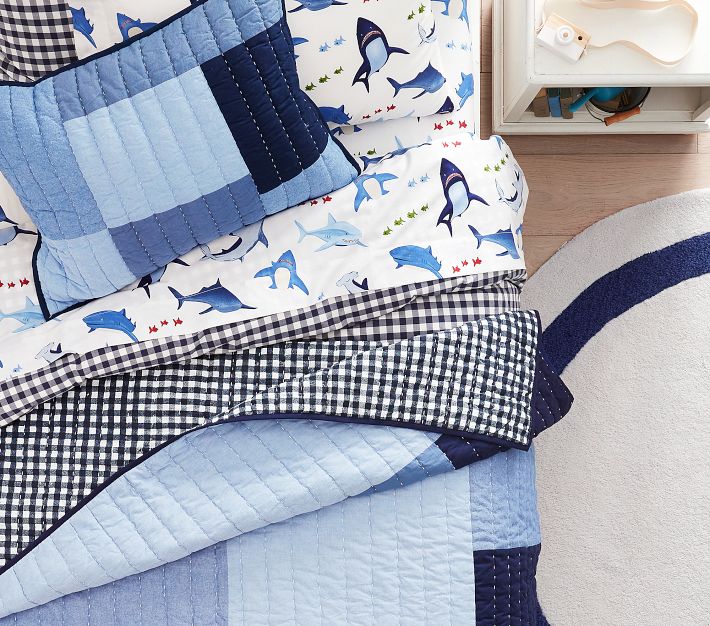 Handcrafted Denim Patchwork Quilt & Shams Pottery Barn Kids