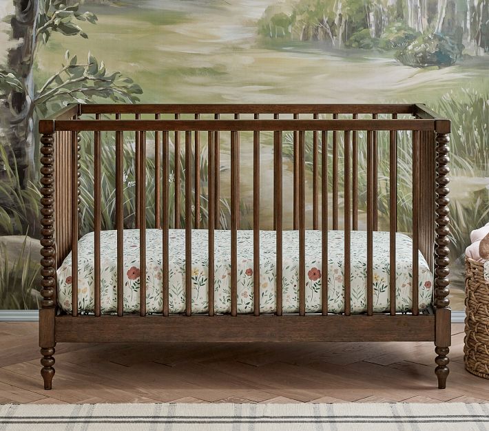 Chris Loves Julia Prairie Floral Organic Crib Fitted Sheet Pottery