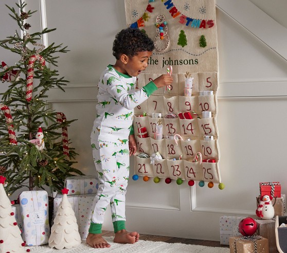 Christmas Dino Organic Pajama Set | Pottery Barn Kids