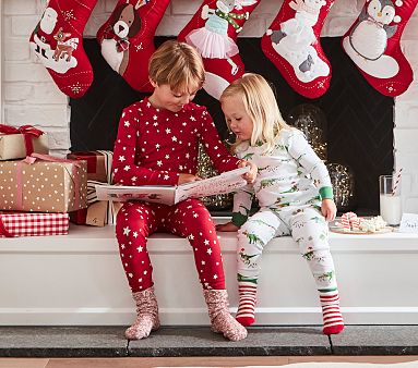 Christmas Dino Organic Pajama Set | Pottery Barn Kids