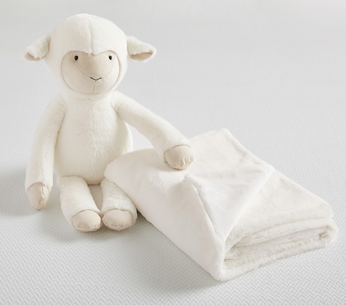 Plush Lamb Stuffed Animal And Blanket Set | Pottery Barn Kids