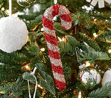 Shatterproof Tinsel Candy Cane Ornaments | Pottery Barn Kids