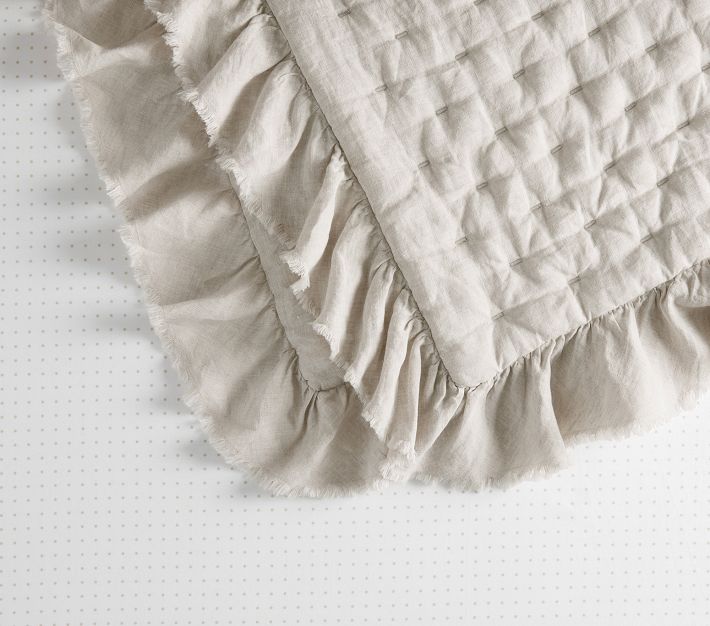 Ruffle European Linen Baby Quilt Pottery Barn Kids