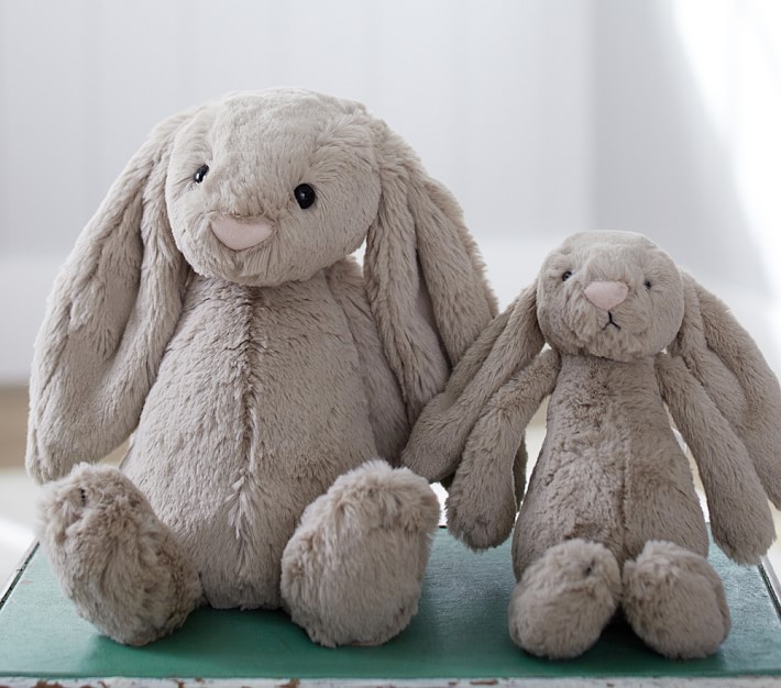 grey bunny stuffed animal