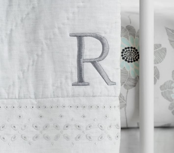 Belgian Flax Linen Eyelet Baby Bedding Crib Bedding Pottery Barn Kids