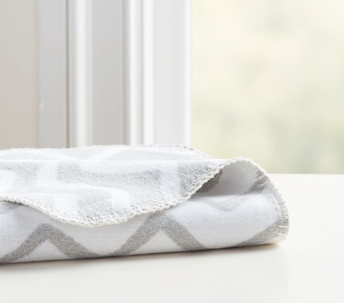 Fuzzy Chevron Baby Blanket Pottery Barn Kids