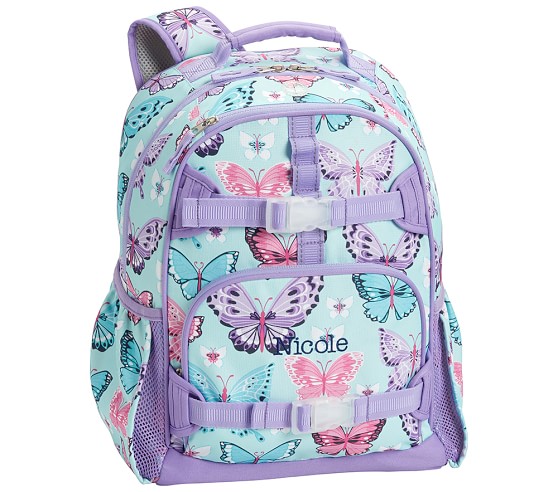 Mackenzie Aqua Lavender Pretty Butterflies Girls Backpacks | Pottery ...