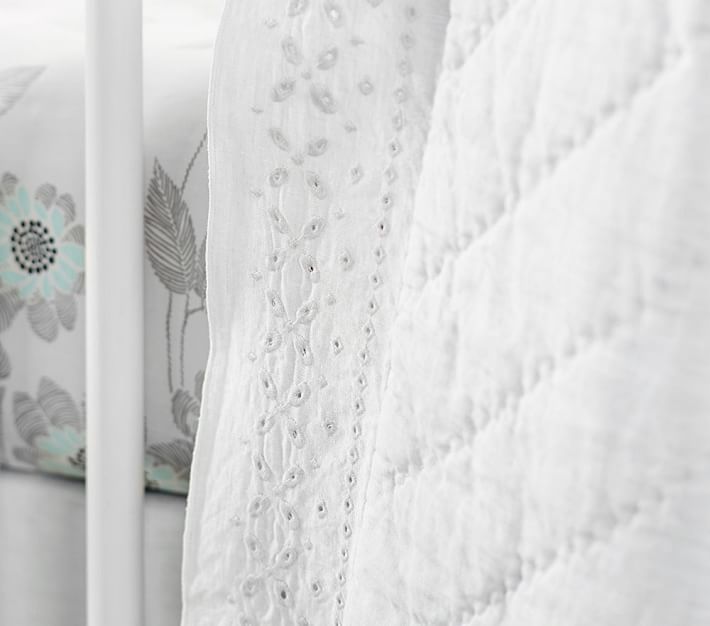 Belgian Flax Linen Eyelet Crib Bedding Sets Pottery Barn Kids