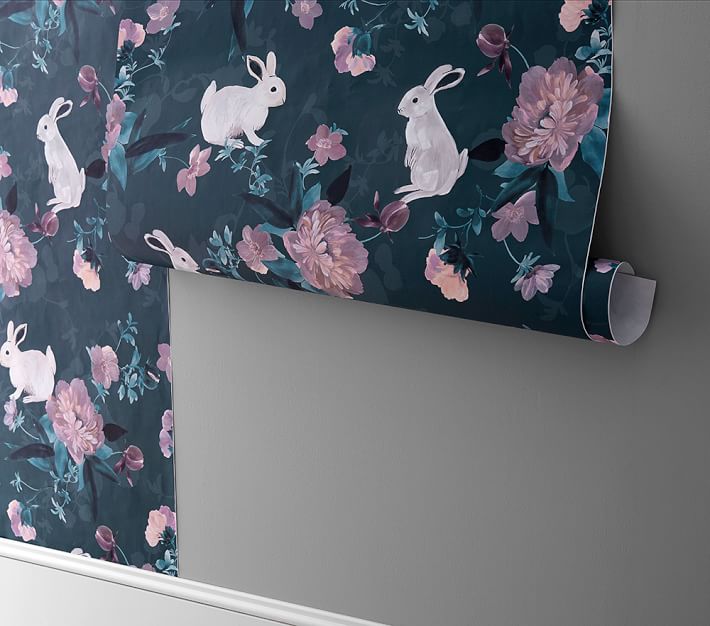 Bunny Peel & Stick Kids Wallpaper Pottery Barn Kids