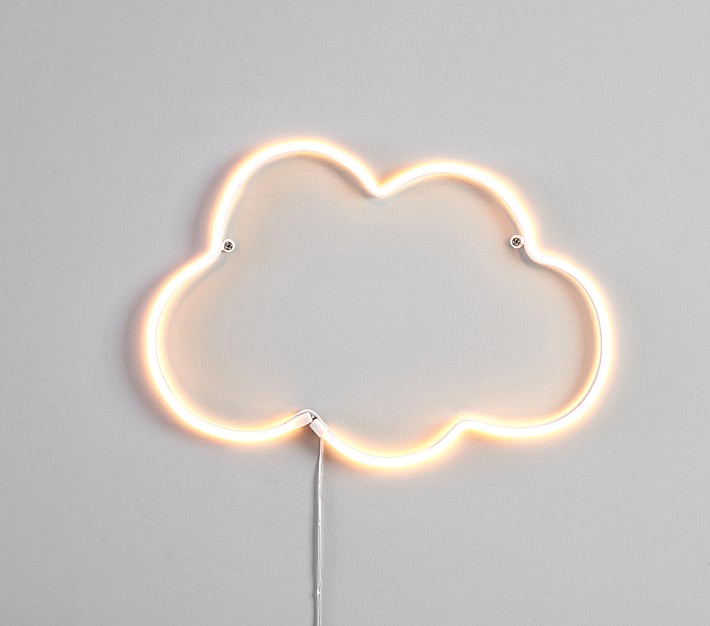 letvægt Rejsebureau ide Neon LED Cloud | Modern Nursery Art | Pottery Barn Kids