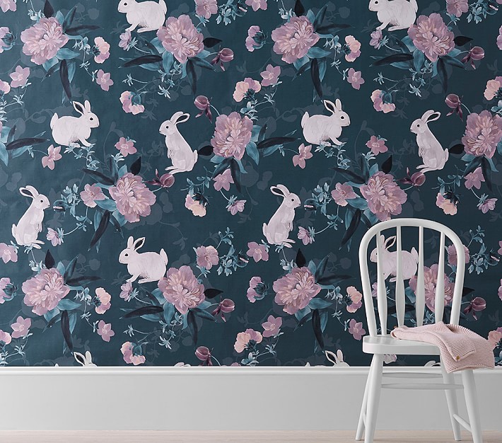 Bunny Peel & Stick Kids Wallpaper Pottery Barn Kids