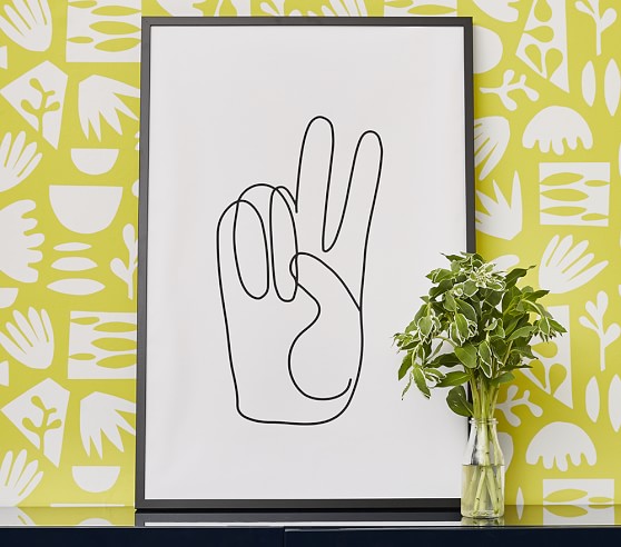 Chasing Paper Peace Sign Art | Modern Nursery Art | Pottery Barn Kids