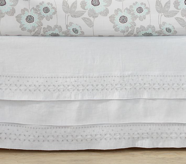 Belgian Flax Linen Eyelet Baby Bedding Crib Bedding Pottery Barn Kids