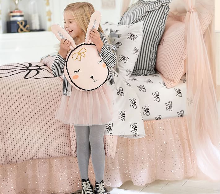 The Emily & Meritt Sparkle Tulle Kids' Bed Skirt Pottery Barn Kids