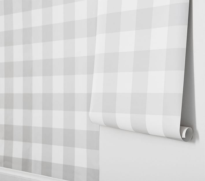 Buffalo Check Peel & Stick Kids Wallpaper Pottery Barn Kids
