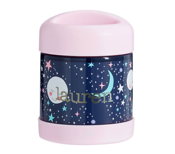 Pink Navy Moons Glow-in-the-Dark Thermos | Food Storage | Pottery Barn Kids