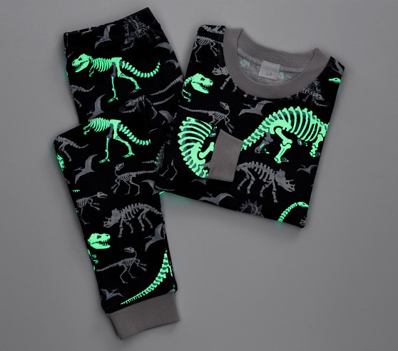 Makkelijker maken Verraad Intuïtie Glow-In-The-Dark Dino Bones Tight Fit Kids Pajamas | Pottery Barn Kids