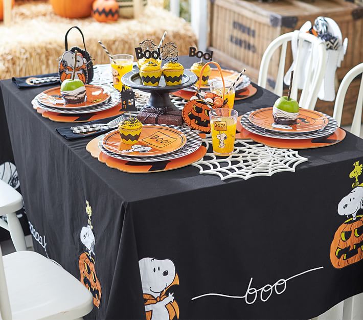 Peanuts Halloween Tablecloth Halloween Table Decor Pottery Barn Kids