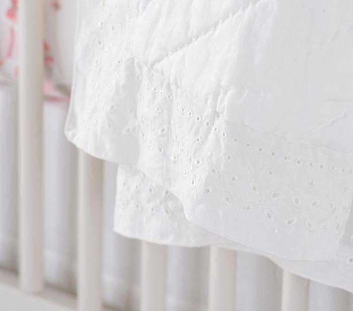 Belgian Flax Linen Eyelet Crib Bedding Sets Pottery Barn Kids