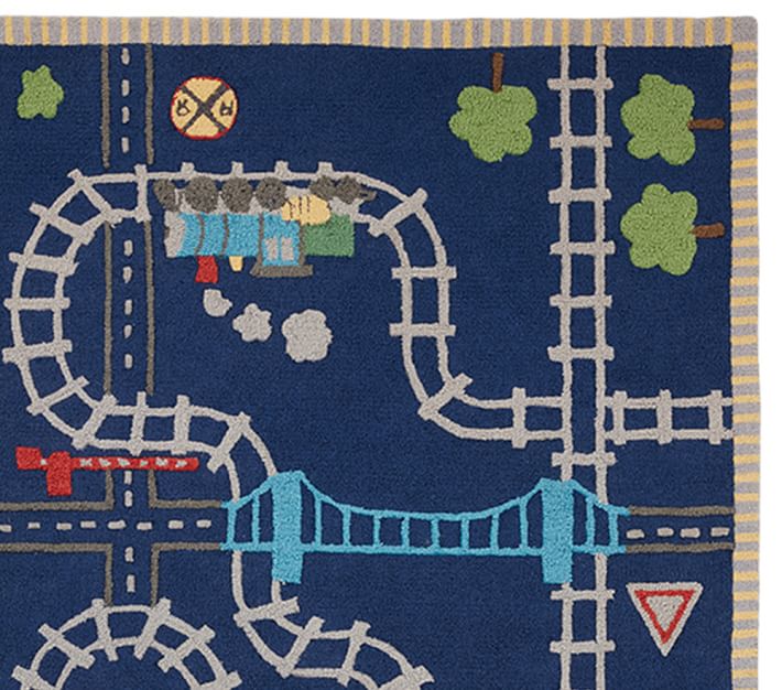 Train Tracks Play Rug Patterned Rugs Pottery Barn Kids