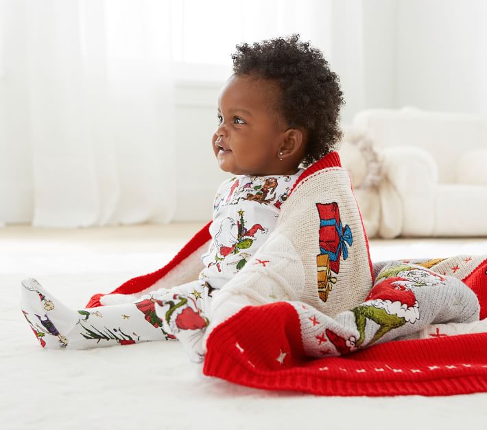 Drap Plat Twin Flanelle Le Grinch – Pottery Barn, 100% Coton, Noël