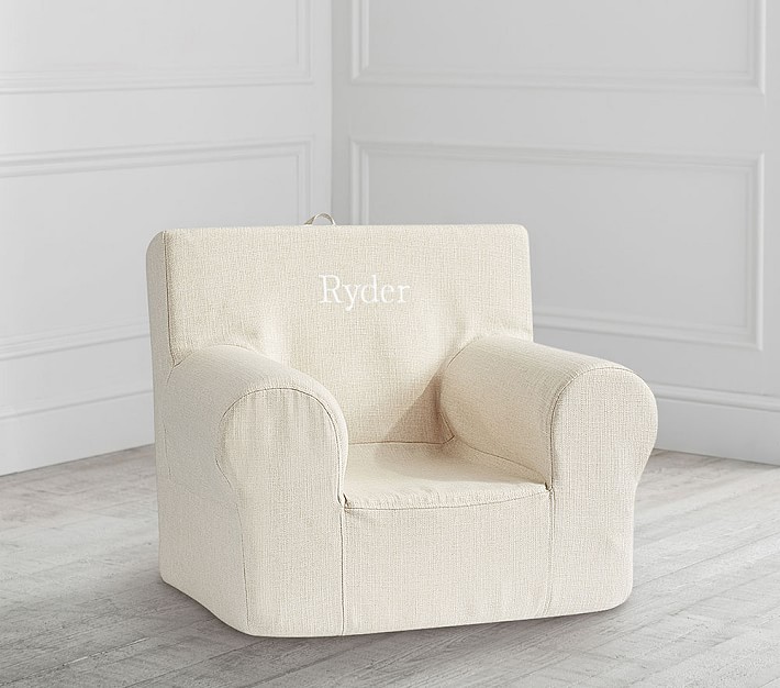 Oatmeal Basketweave Slub Anywhere Chair® Kids Armchair Pottery Barn Kids