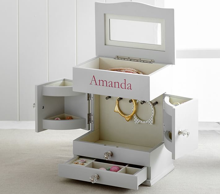 Abigail Kids Jewelry Box Collection Gray Pottery Barn Kids