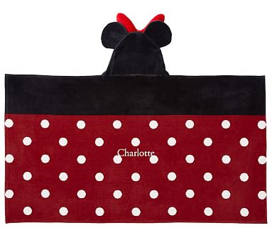 Disney Minnie Mouse Kids Hooded Towel, Black Multi