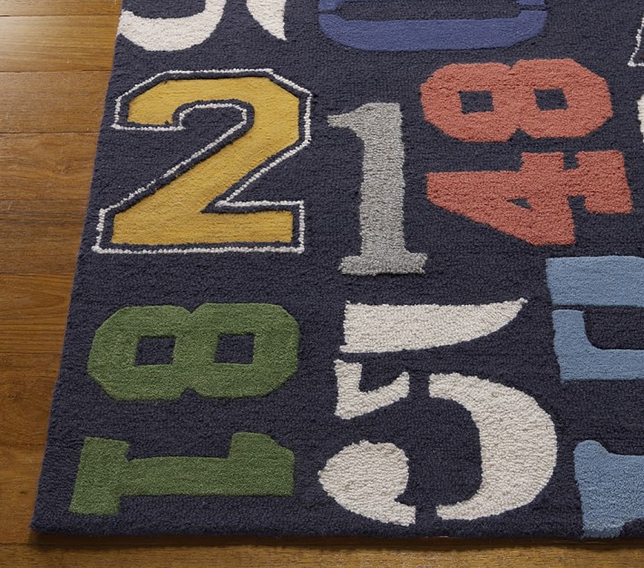 Varsity Number Rug Swatch | Pottery Barn Kids