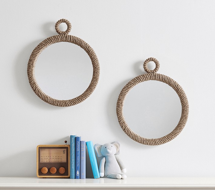 Natural Rope Small Round Mirrors, Set of 2 Pottery Barn Kids