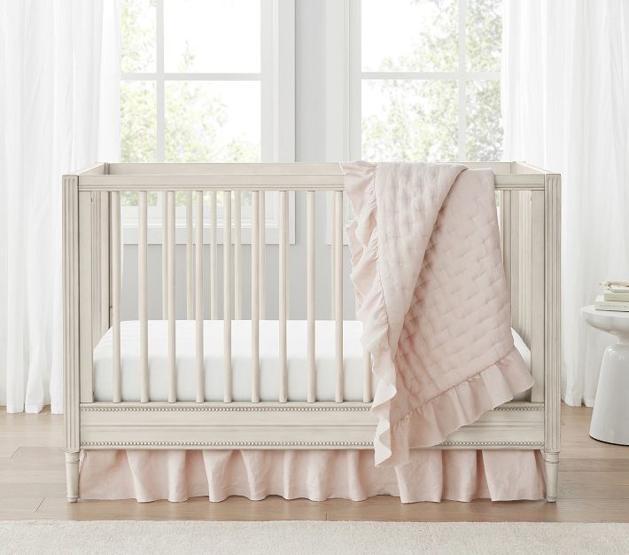 Ruffle European Linen Baby Quilt Pottery Barn Kids