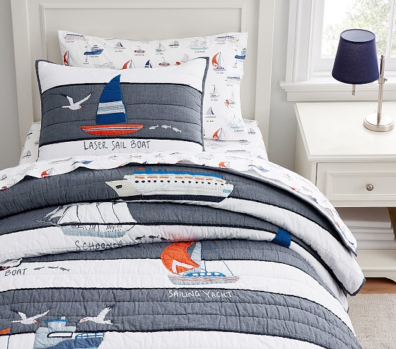 Sailboat Quilt & Shams | Pottery Barn Kids