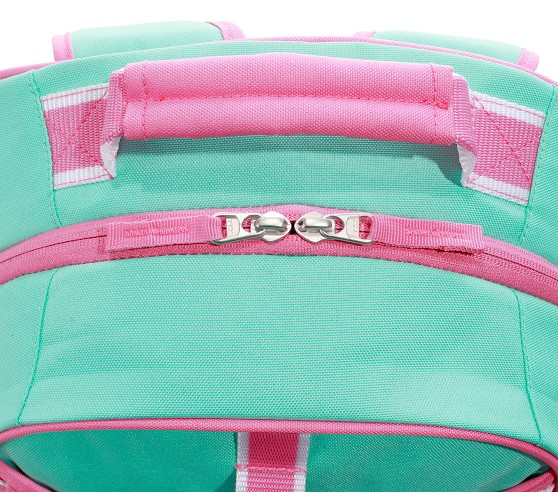 Mackenzie Solid Aqua With Pink Trim Backpacks | Pottery Barn Kids