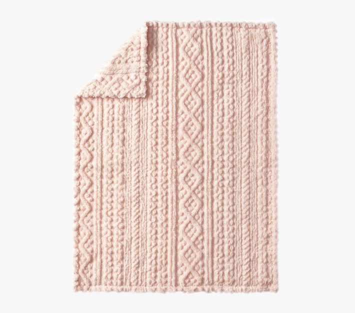 Carved Cable Sherpa Baby Blanket Pottery Barn Kids