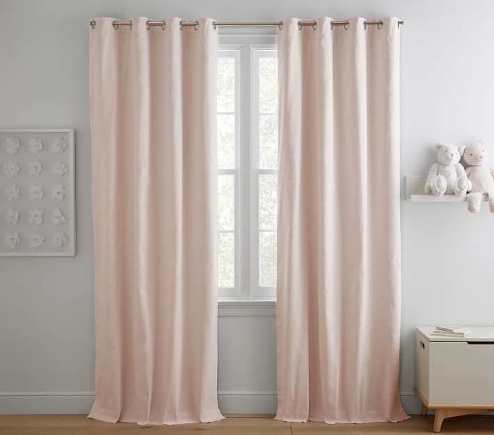Quincy Cotton Canvas Grommet Blackout Curtain Panel Pottery Barn Kids