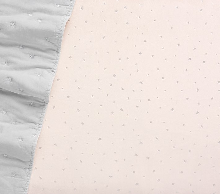 Chamois Metallic Star Girl Crib Sheets Pottery Barn Kids