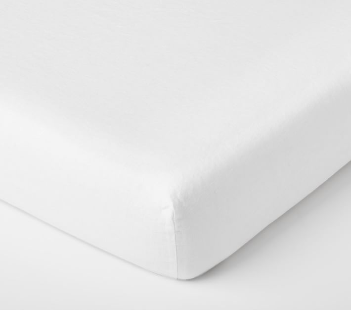 European Linen Crib Fitted Sheet Pottery Barn Kids