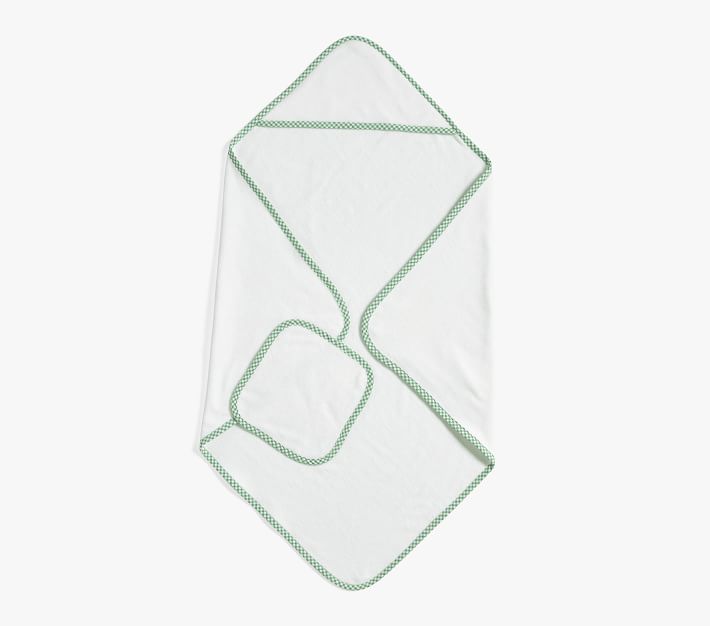 Gingham Baby Hooded Towel & Washcloths Sets Pottery Barn Kids