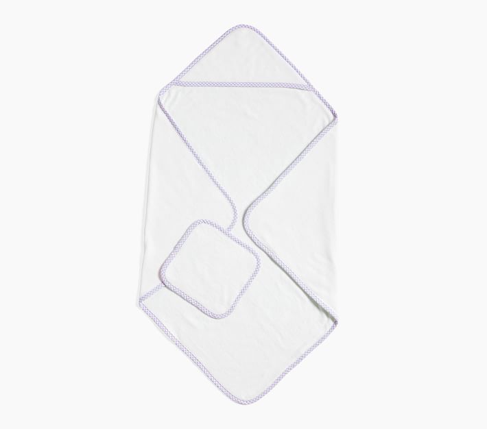 Gingham Baby Hooded Towel & Washcloths Sets Pottery Barn Kids