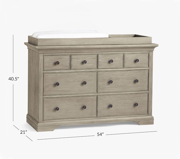 Larkin Extra Wide Changing Table Dresser & Topper Pottery Barn Kids