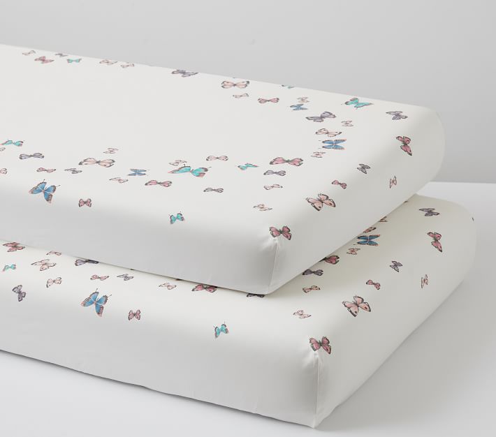 Monique Lhuillier Organic Picture Perfect Butterfly Crib Sheets Set