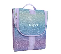 Mackenzie Lavender/Aqua Ombre Sparkle Glitter Toiletry Bag