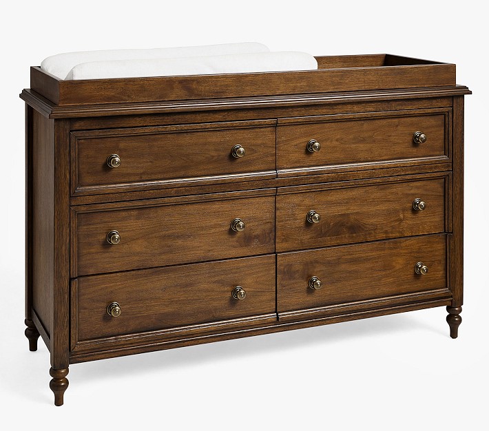 Chris Loves Julia Turned Wood Extra-Wide Dresser &amp; Topper Set