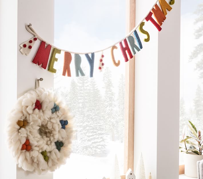 west elm merry christmas garland